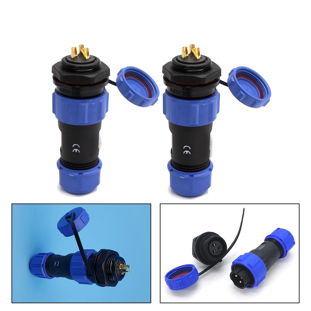 2PCS SP13 3PIN IP68 Waterproof Aviation Connector Panel Mount Header and Socket