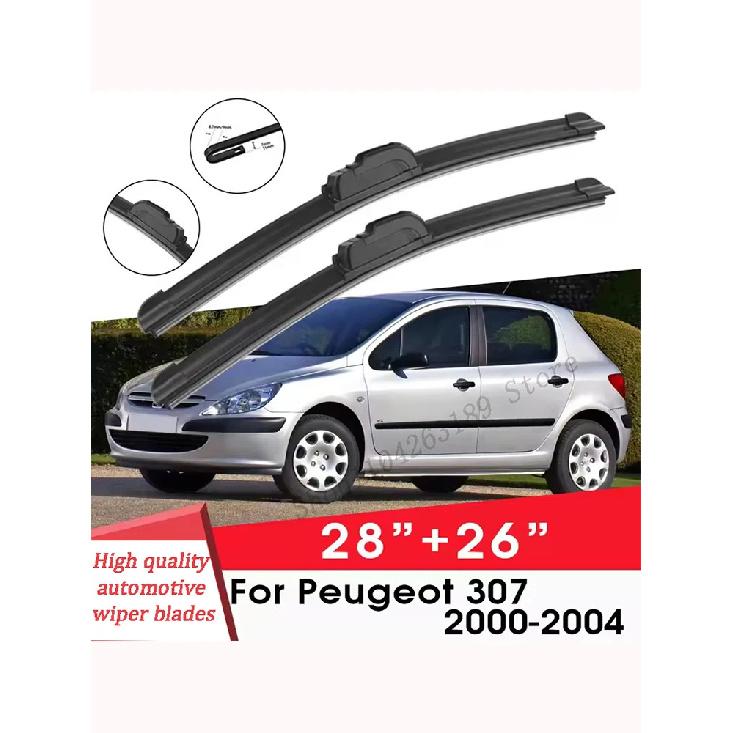 

Щетки стеклоочистителя для Peugeot 307 2000-2004 28 +26 Лобовое стекло Очистка Резина Силикон Автомобильные Дворники Аксессуары чёрный