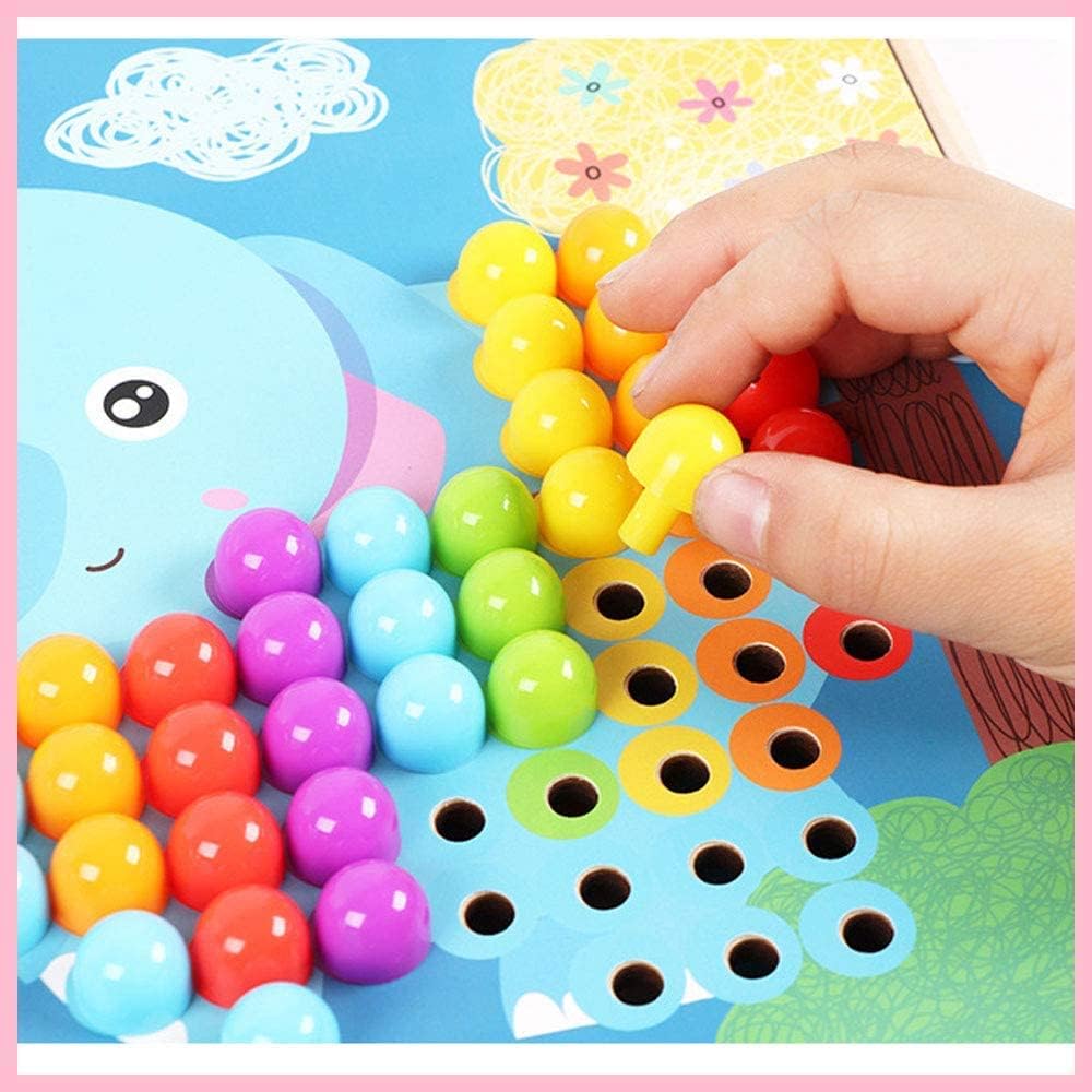 Mosaic Plug-in Game 3D with Gears,Mosaic Pegboard Forks,Early Educational Plug-in Game,Plug-in Game Childhood Gift From Boys and Girls (180 Pieces)