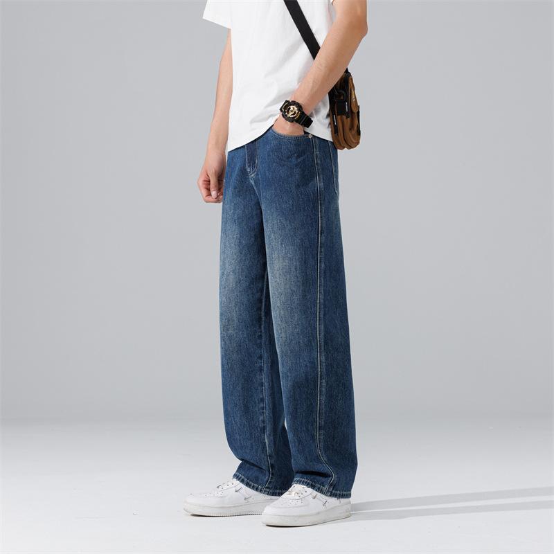 Spring and Summer Jeans Men's Straight American Loose Casual Trousers Trendy Versatile Pants