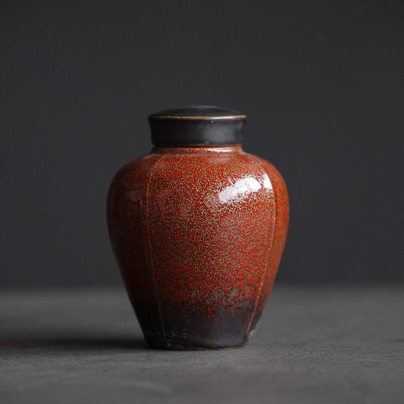 275ml Kiln Change Ceramic Tea Canister Small Sealed Canister Creative Storage Canister Moisture-Proof Storage Canister