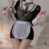 Sexy French Maid Cosplay Costumes Erotic Lingerie Set Ruffled Dress Headband G-String Lolita Outfit Halloween Christmas Uniform