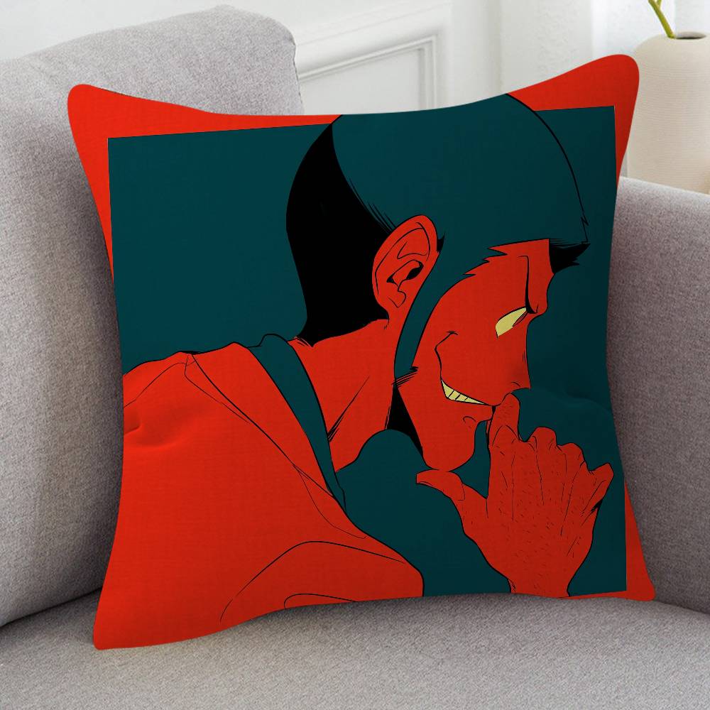 Anime Lupin The Third Soft Comfortable Pillow Case Cartoon For Sofa Living Cat Room Home Office Retro Decor Protective Cover