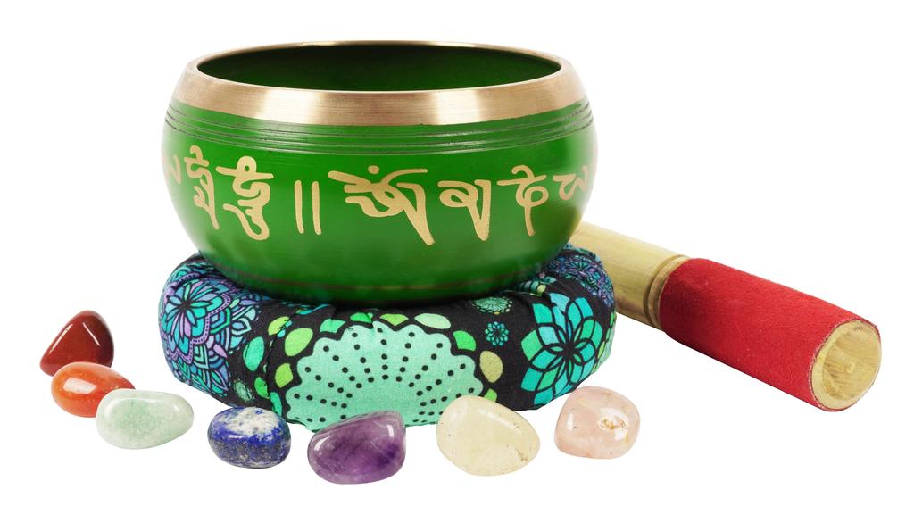 IBA Indianbeautifulart Tibetan Singing Bowl Musical Instrument For Meditation W Stick & Cushion
