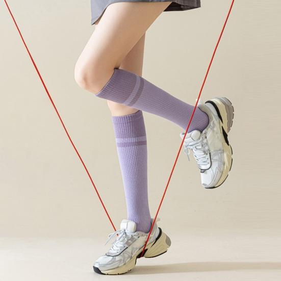 Women Yoga Socks Sports Compression Socks Soft Cotton Knee High Socks with Anti-Slip