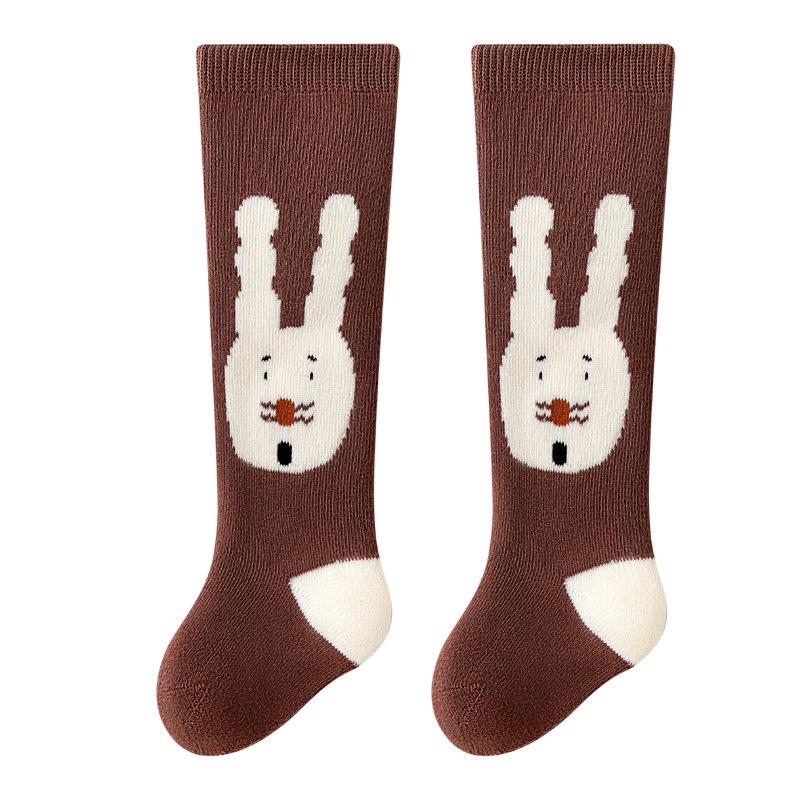 2025 Winter Cartoon Animal Thigh-High Terry Cloth Socks for Baby Girls