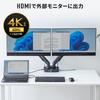 Sanwa Supply Monitor Arm with Docking Station Gas Spring (Dual Arm, Type) CR-LACDK2402BK