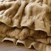 Fluffy Heat-Generating Cotton Blanket, Moisture-Wicking, Heat-Generating Blanket, Made in Japan, 100% Cotton (Beige)