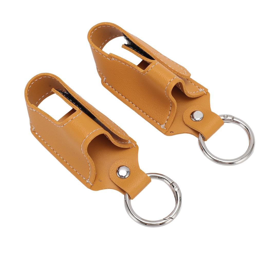 2 Stück Inhalator Tragehalter Verschluss Sicherheitskarabinerclip Tragbarer PU-Leder Inhalator Schutzhalter Kurkuma