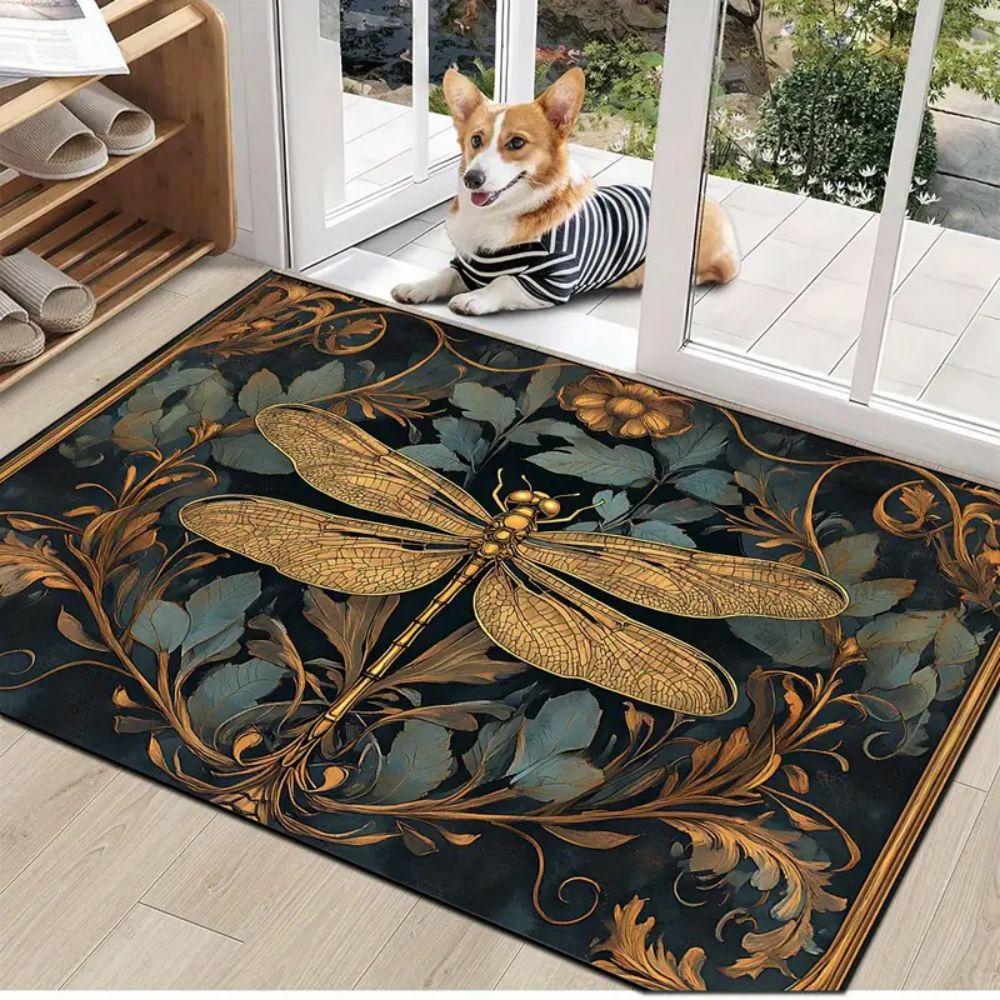 American Dragonfly Pattern Carpet, Easy-To-Maintain Floor Mat, Suitable For Corridor/Bathroom Carpets And Home Decoration