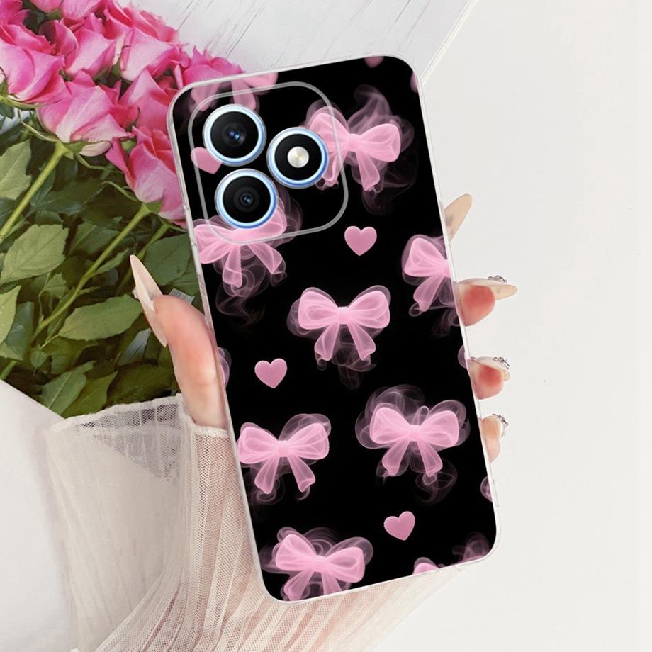 For Honor X8D 4G 2025 Phone Case Soft Transparent Silicone Back Cover Butterfly Dragon Cat Floral Painting Bumper Funda