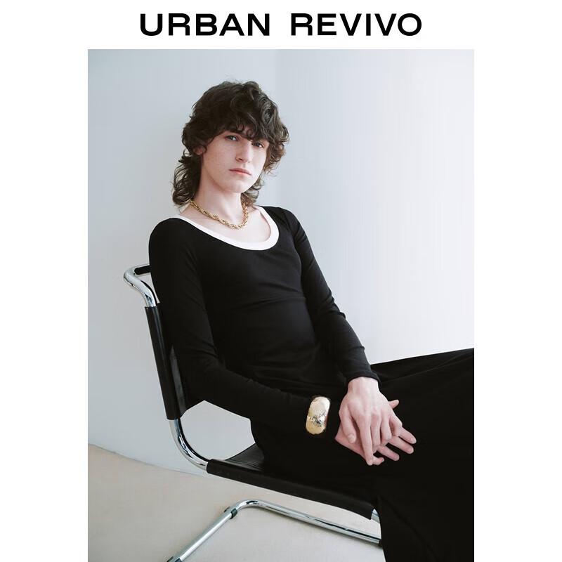 

UR 2025 Autumn Casual Color-block Long-sleeve Dress XL