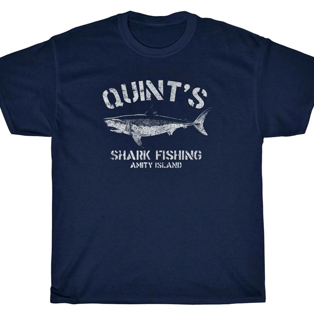 Quints Shark Fishing T Shirt Amity Island Jaws