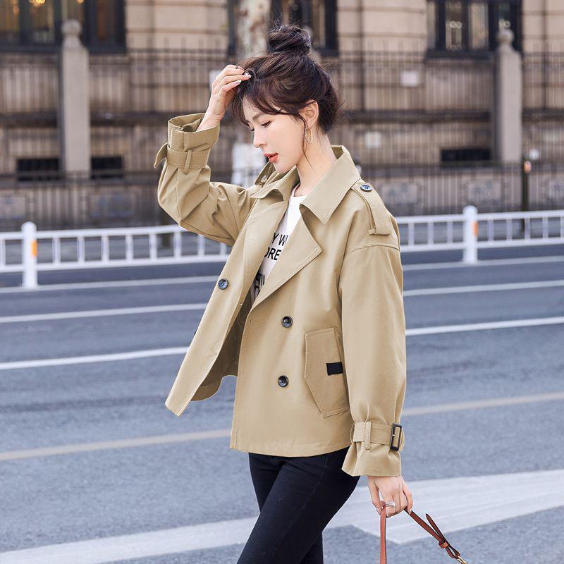 Abrigo de temperamento suelto para mujer - Primavera/Otoño 2025 Estilo coreano Chaqueta trench casual de manga larga
