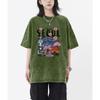 Seoul Beautiful Scenery Printed Washed T-Shirt Female Breathable Cotton Cool Tee Shirt Summer Snow Wash Clothing