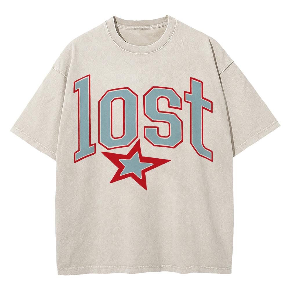 

Cotton Vintage Washed Mgk The Lost Americana Tour T Shirt Fashion MenWomen Oversize Loose Acid Wash Tees Shirts S