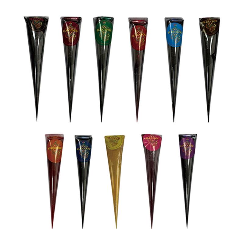 ELECOOL Waterproof Hand-painted Semi-Henna Tattoo Cream with Stencils and Stickers