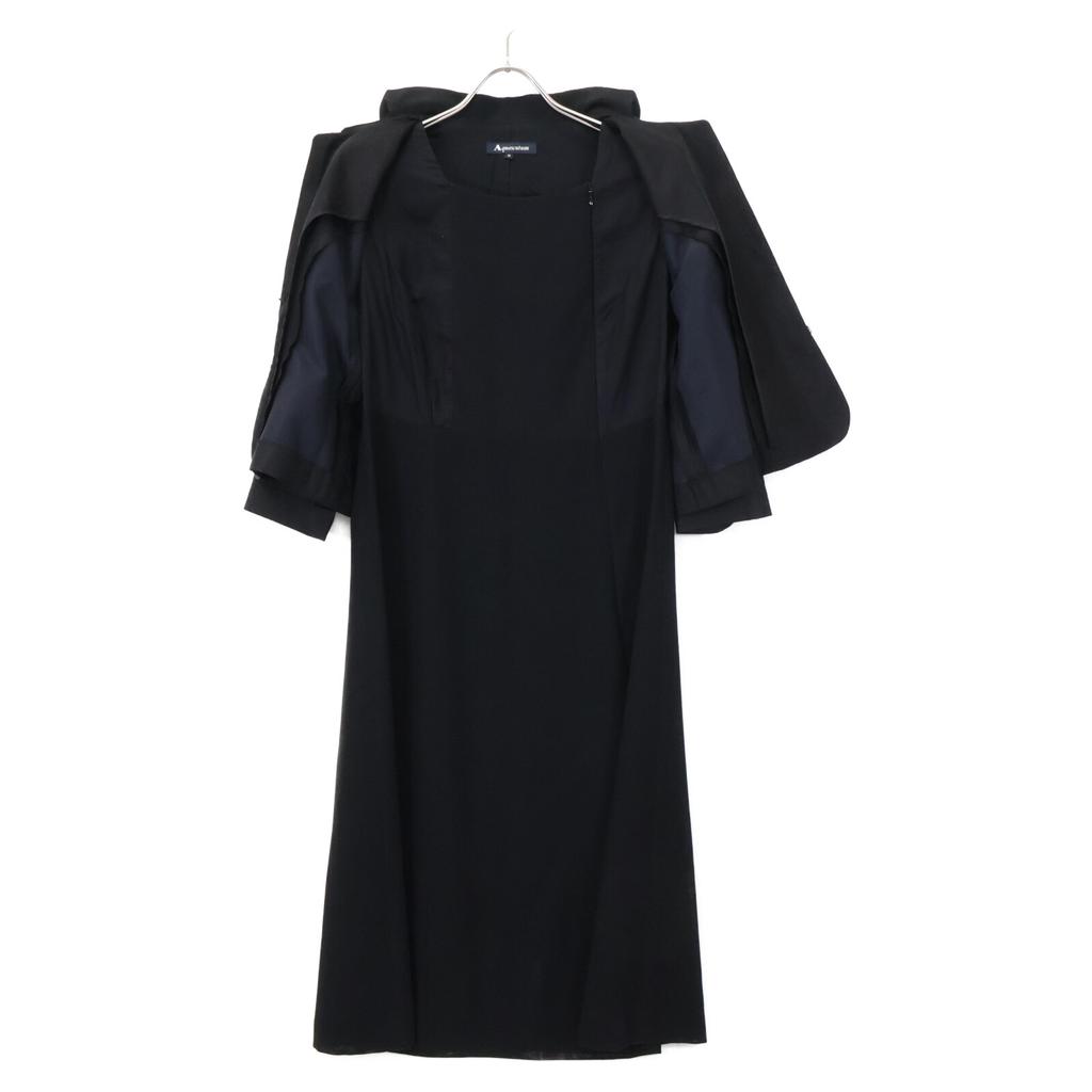 Aquascutum [Good Condition] Formal Jacket Docking dress 9 blackUsed