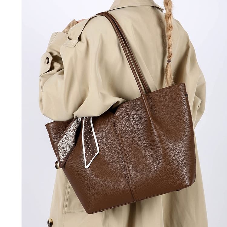 Lychee pattern silk scarf decorative tote bag women's shoulder bag