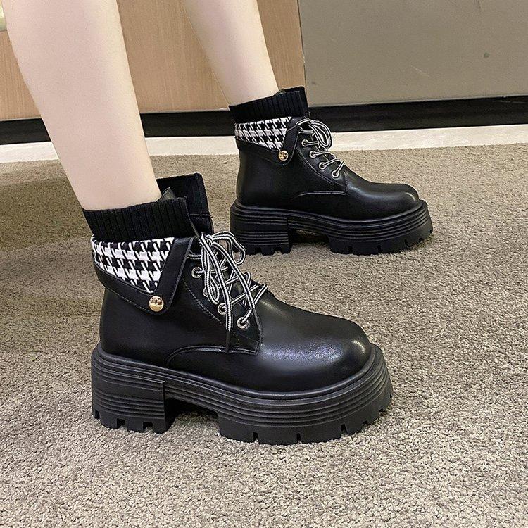 Botas Mujer Plataforma Botines De Moto Mujer Otoño Invierno Zapatos Mujer Goth Botas Cortas