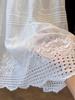 French White Embroidered Lace Mid-Length Umbrella Skirt for Women