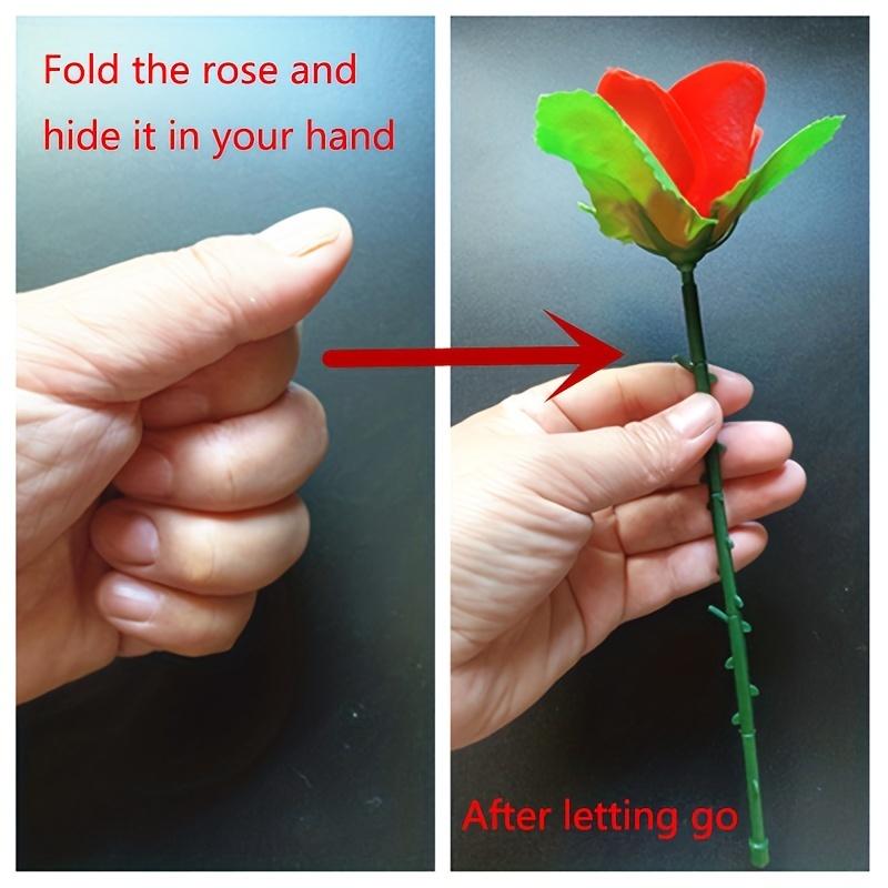 1pc Classic Couple Confession Magic Folding Rose Magic Props, Empty Handed Flower Close-up Magic