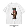 T-shirt Imprimé Animal Mignon Léopard Chewing-gum Lunettes de Soleil Femme Homme Été Coton T-shirts Graphiques Adultes Streetwear Hauts T-shirt