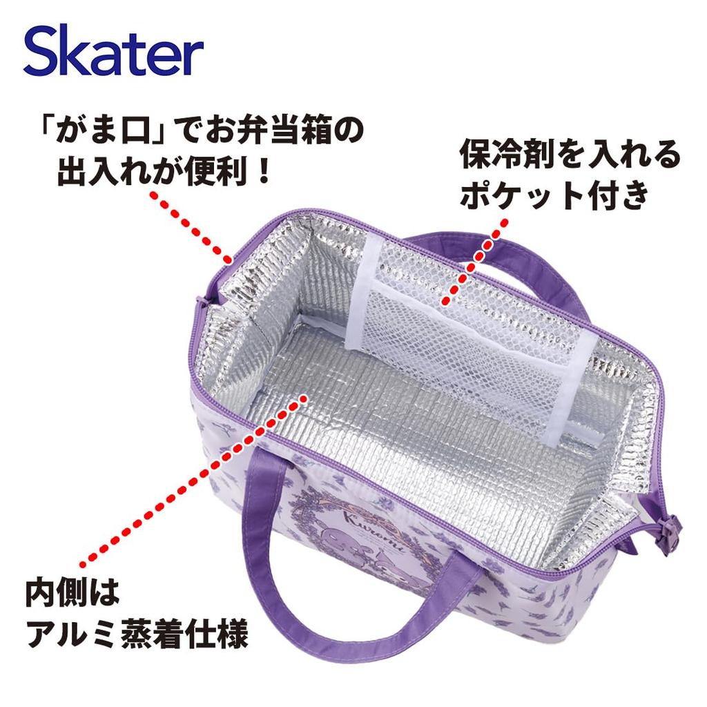 Skater Lunch Clasp Flower Bag, Insulated, Closure, Women's, Sanrio, Kuromi, Wreath, KGA1-A