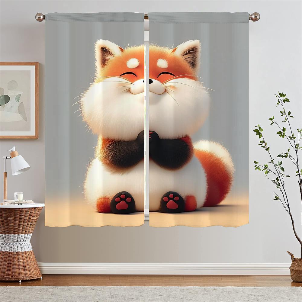 Prayer Cat Curtains Ready Curtains Cheap Things With Free Shipping for Home Curtain Living Room Decoration Curls Blackout Blind