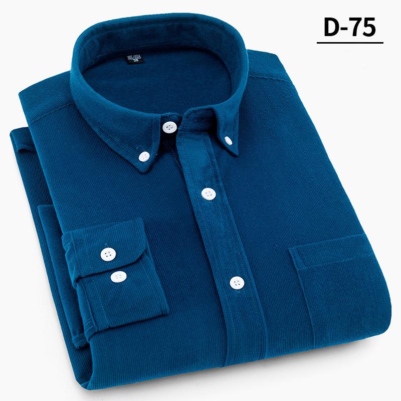 Men's Corduroy Shirts Long Sleeve Fashion Casual Regular Fit Soft Comfortable Pocket Dress Shirt For Men Blouse Clothes
