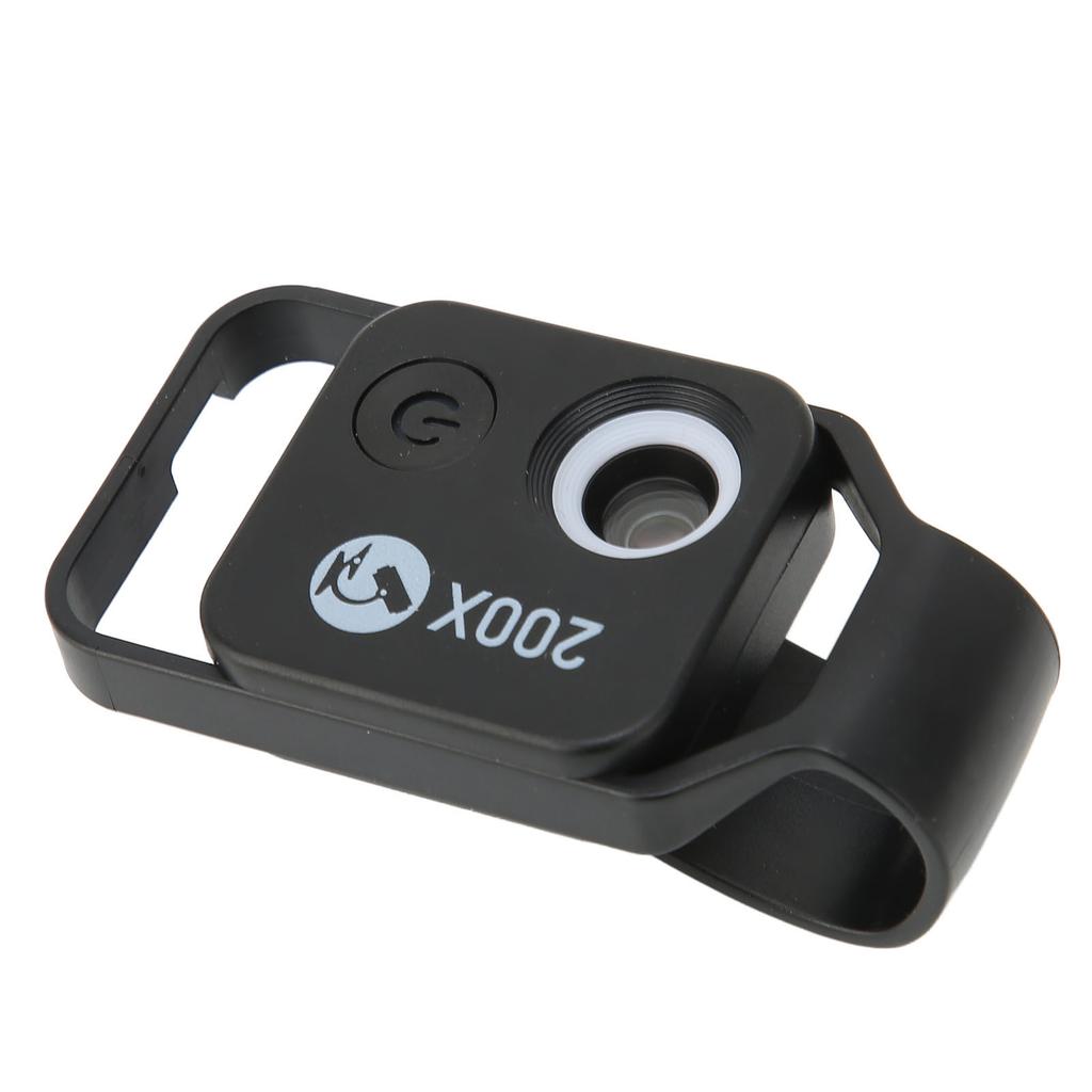 APLMS002 Mobile Phone Microscope LED Lens 200x HD Magnification Phone Camera Macro Lens for Outdoor Photography(Black