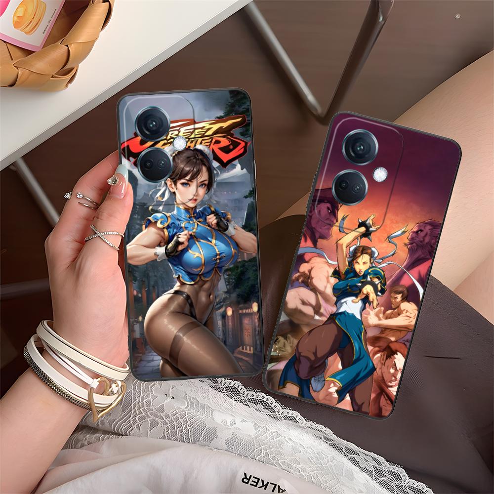 Street Fighter Chunli Phone Case for OPPO Reno 14 13 12 11 10 9 8 7 6 5 F T Pro 5G Colorful Printing Cover Cover Pretty Luxury