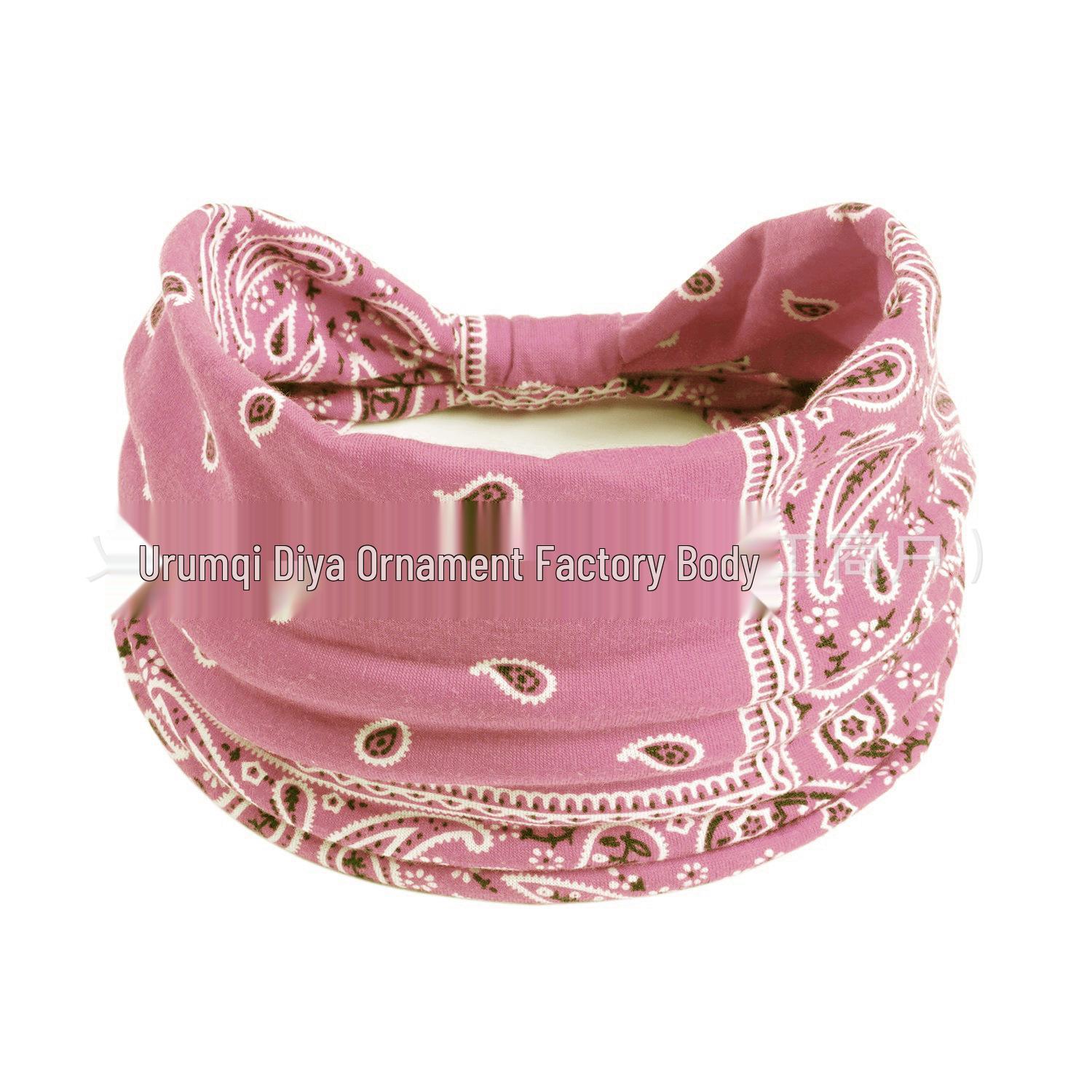 Bohemian Ethnic Print Women s Elastic Knot Headband розовый