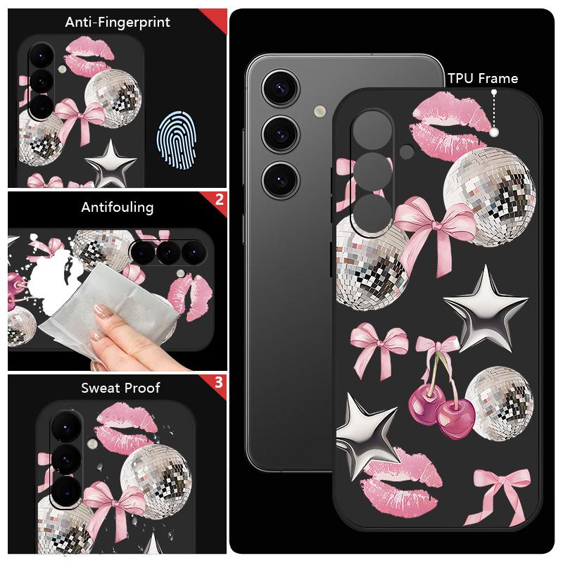 Schleifen Sterne Silikon Handyhülle Für Samsung Galaxy A17 A56 A36 A55 A26 A16 A15 5G A25 A54 A14 A06 A34 Weiches TPU Lanyard Hülle