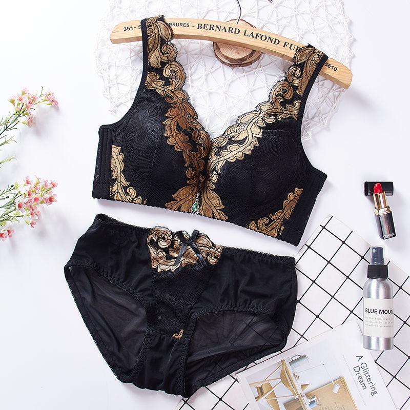 Elegant Luxury Romantic Bra Set For Women Trace Lace Push Up Sexy Underwear Sets Bra And Panty Set