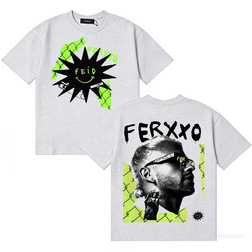 Feid Inter Shibuya La Mafia Fans Gift Merch Tshirt Unisexs Women Summer Fashion T Shirt Teenagers Cotton Oversized Crewneck T Shirt