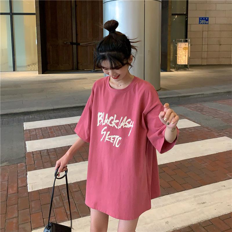 Vintage Buchstabenprint Lässiges Oversize T-Shirt Sommer koreanisch Kurzarm T-Shirts für Damen Kleidung Harajuku Studenten Y2k Oberteile Streetwear