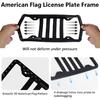 Silicone License Plate Frame, Black American Flag License Plate Frame, Rubber Licence Plate Frame Holder, 3D Stars And Stripes USA Flag Front Rear