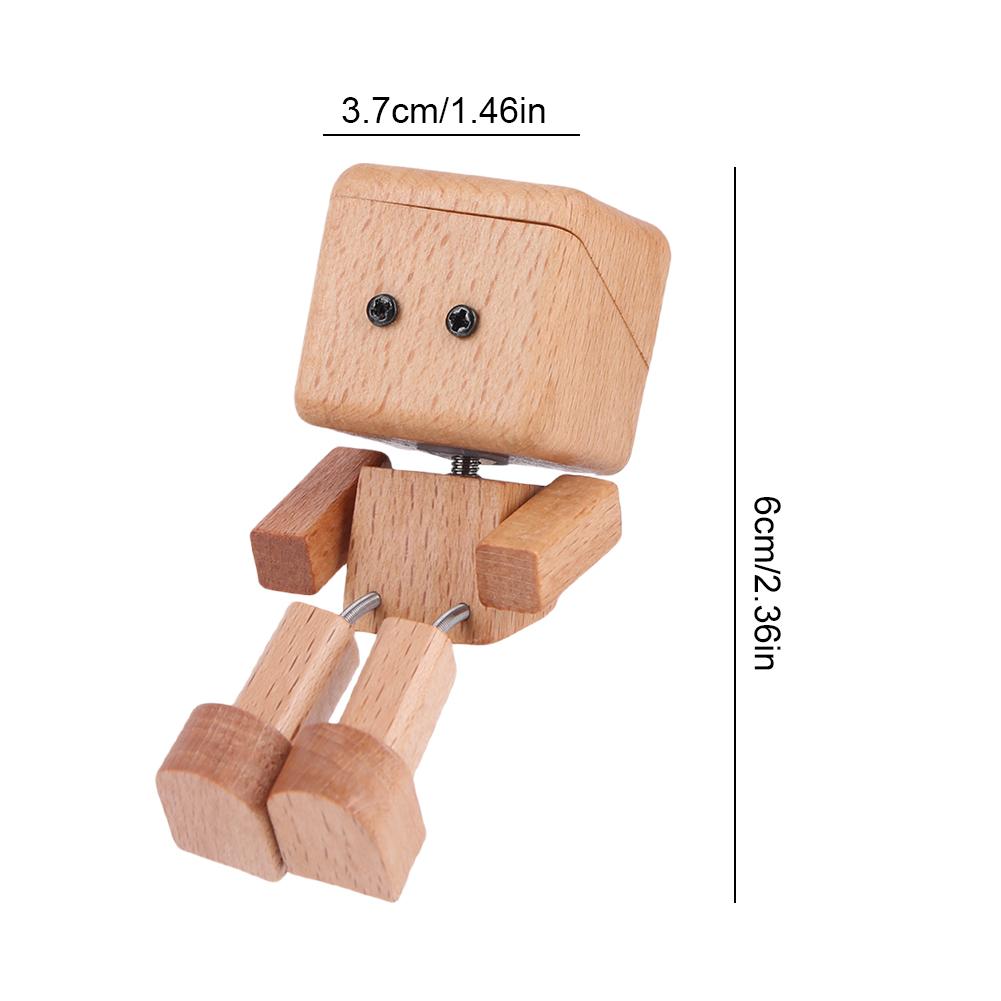 Třesoucí se dřevěná figurka muže Dekorace do auta s klipem Třesoucí se nohy Dřevěná panenka Robot s houpajícíma se nohama Figurka Auto Dřevěné ozdoby