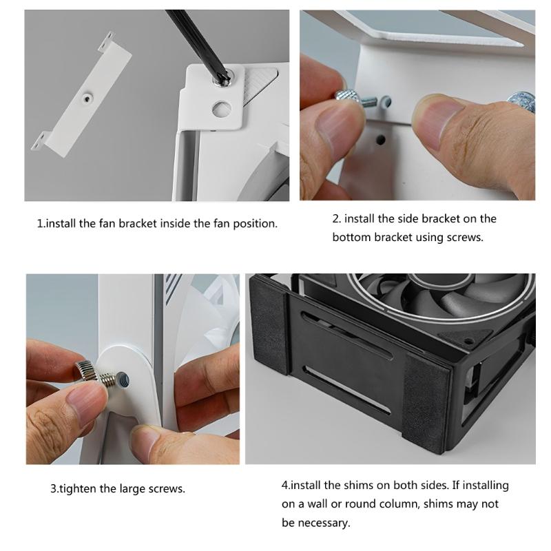 Adjustable Automotive Fan Mount Corrosion Resistant Metal Bracket 360 Degree Rotation Easy Installation Car Cooling Accessory