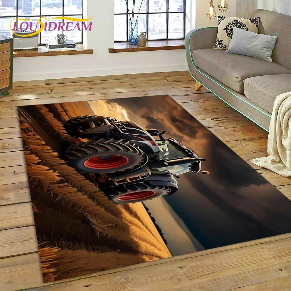 Retro Tractor Car 3D Truck Rug Carpet for Living Room Bedroom Home Decor,Floor Mat Non-slip Decoration for Sofa Doormat Kid Gift