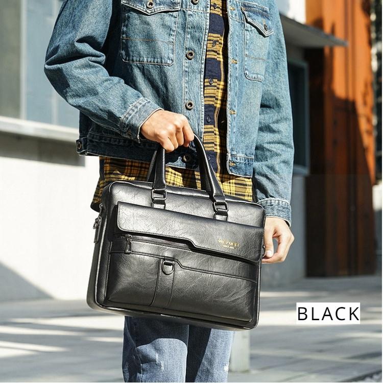 Borsa a mano da uomo in pelle PU impermeabile, borsa a spalla retrò alla moda, borsa da lavoro per computer, borsa a tracolla, valigetta, regali di compleanno per il marito