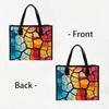 Colorful Cracked Pattern Tote Bag Stylish Casual Shopping Handbag for Daily Use