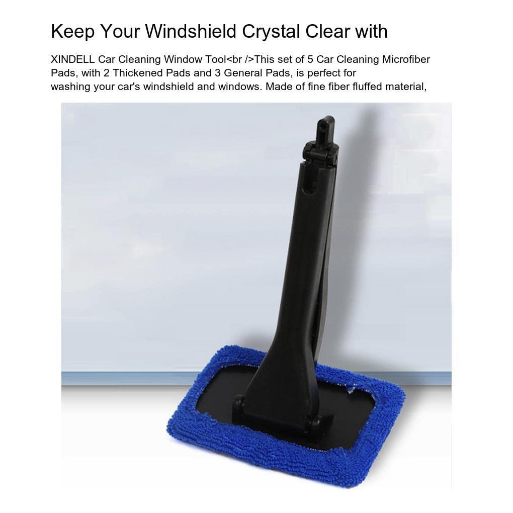 Generic 5pcs Car Window Clean Brush Replacement Pad Windshield Cotton Fitting Hood Inside Car Glass Wiper Cloth Accessories, Green