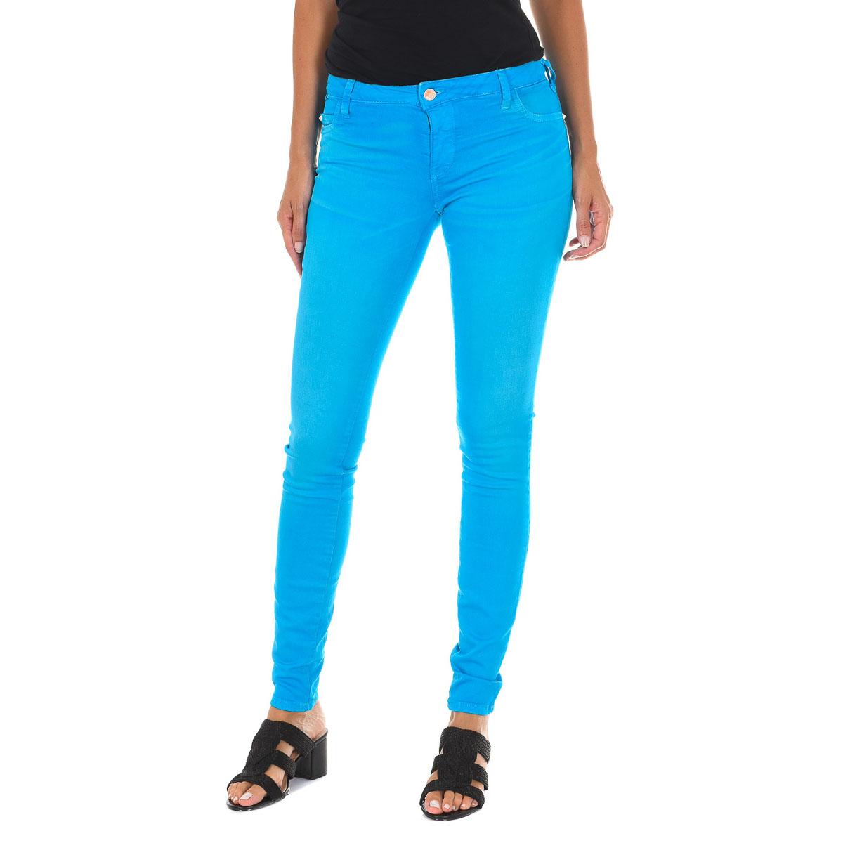 

Женские длинные джинсы с потертостями из эластичной ткани 10DB50210-G272 25-USA синий