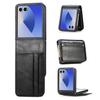 PU Leather Phone Case for Samsung Galaxy Z Flip 8 7 6 5 4 3 Flip8 Flip7 FE Flip6 Flip5 Folding One-piece Card Holder Cover XL002
