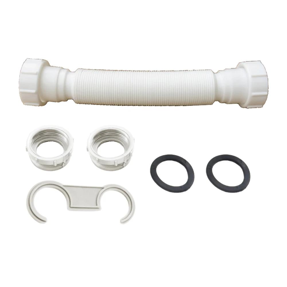 

Двойная труба для слива раковины, гибкий соединитель для трубы, диаметр входного отверстия 45 мм, для ванной комнаты, кухни, слива раковины, дренажной трубы