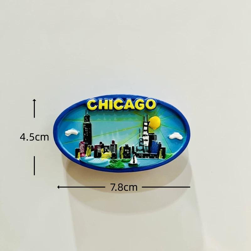 Vereinigte Staaten Chicago Kühlschrankmagnete Aufkleber Tourismus Souvenir Kühlschrankmagnete Aufklebersammlung Handwerk Dekoration Artikel