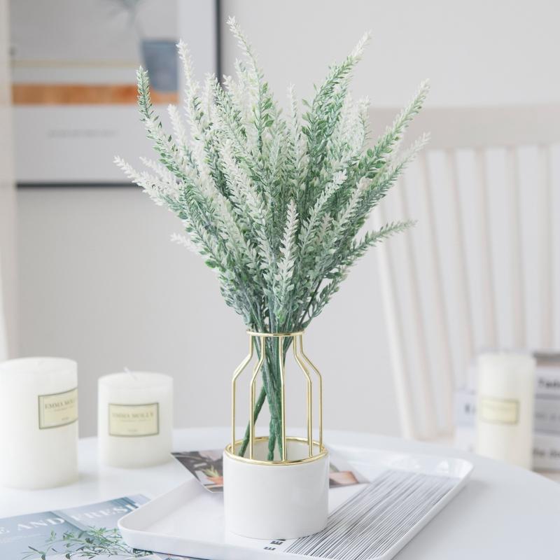 1Pc Artificial Plants Scrapbook Plastic Lavender Vases Home Decor Ornamental Flowerpot Party Wedding Decorative Flowers Diy Gift