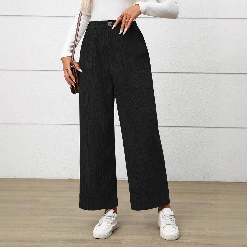 Fall New Women's Corduroy Casual Pants, Fashion European American Style Loose Trousers For Women, Cross-border Outerwear
